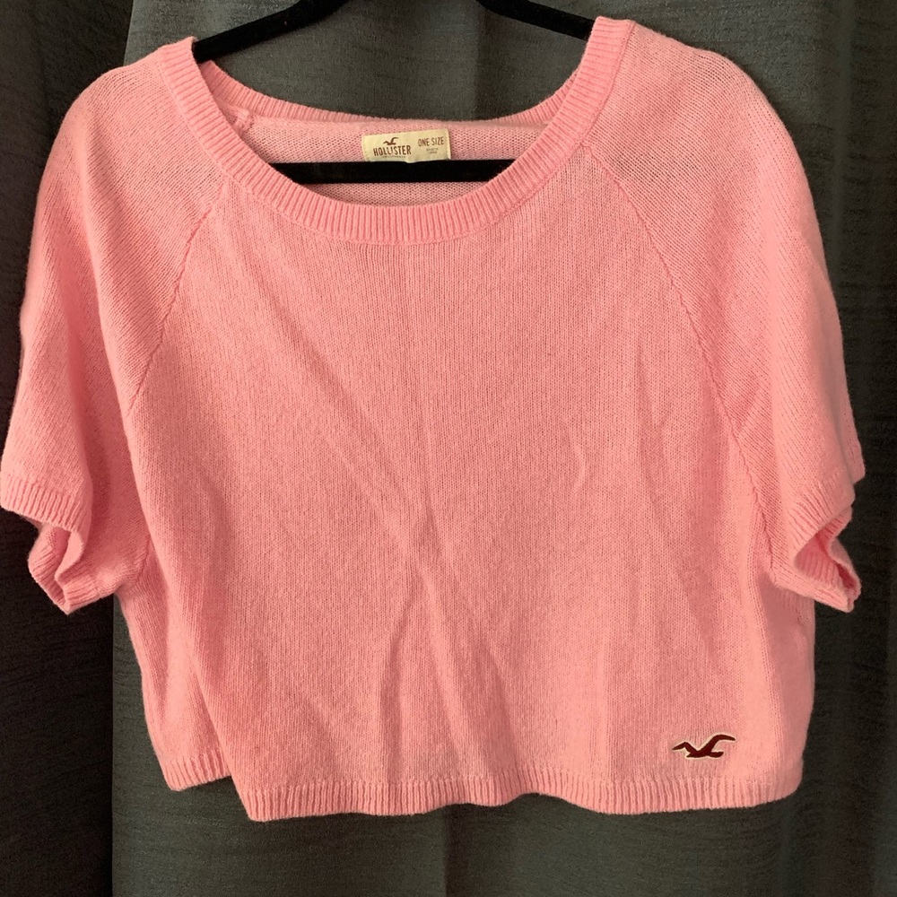 Pink sweater crop top